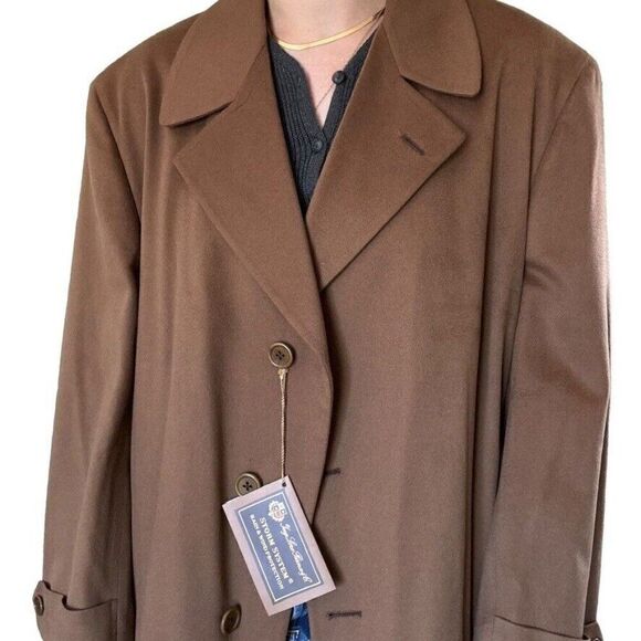NWT Loro Piana Storm System Rain & Wind Protection Brown Cashmere Trench Coat 46 - Picture 6 of 16